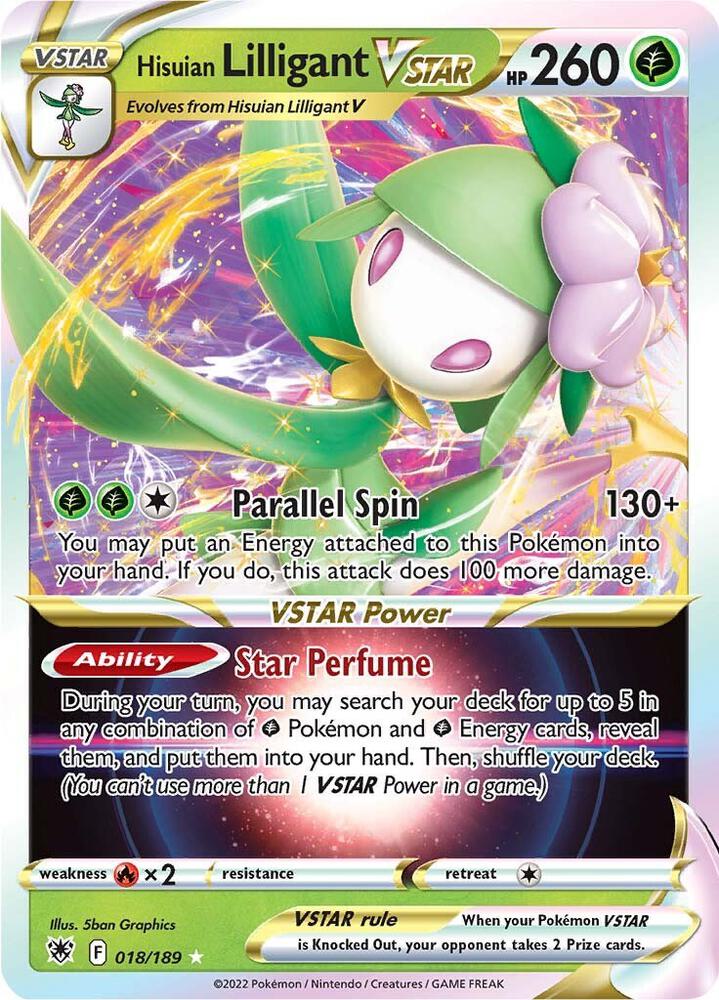 Pokemon Astral Radiance Hisuian Lilligant VSTAR 018/189 Ultra Rare Holo Card