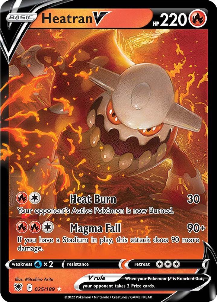 Pokemon Astral Radiance Heatran V 025/189 Ultra Rare Holo Card