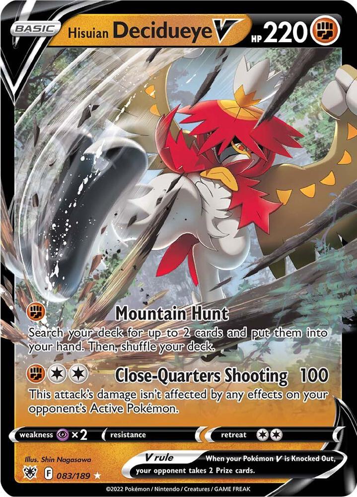 Pokemon Astral Radiance Hisuian Decidueye V 083/189 Ultra Rare Holo Card - stylecreep.com