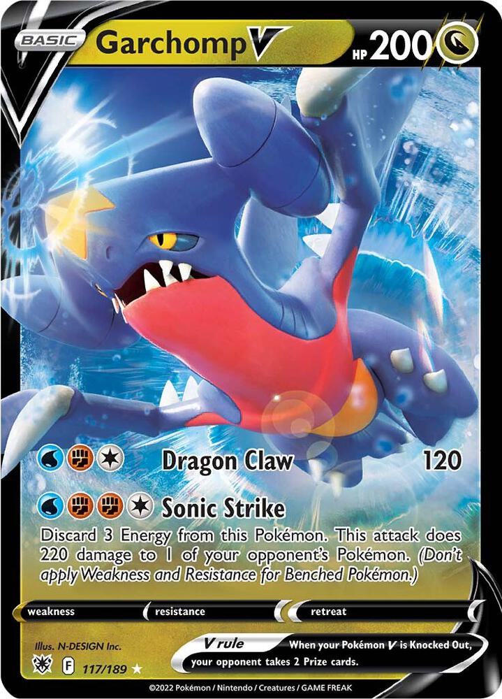 Pokemon Astral Radiance Garchomp V 117/189 Ultra Rare Holo Card