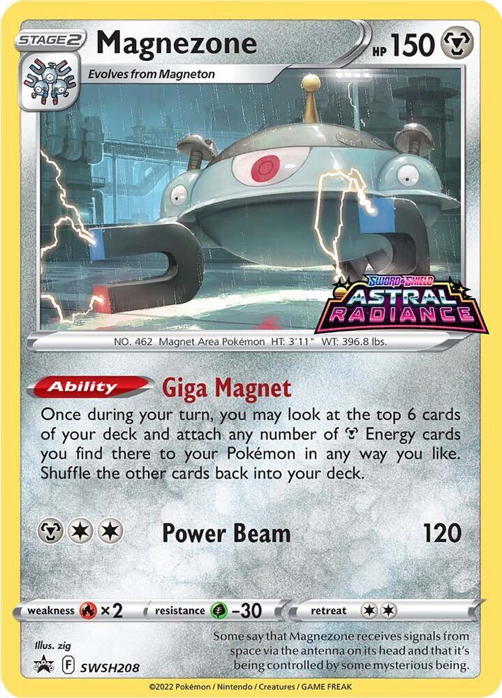 Pokemon Sword & Shield Promo Magnezone SWSH208 Holo Card