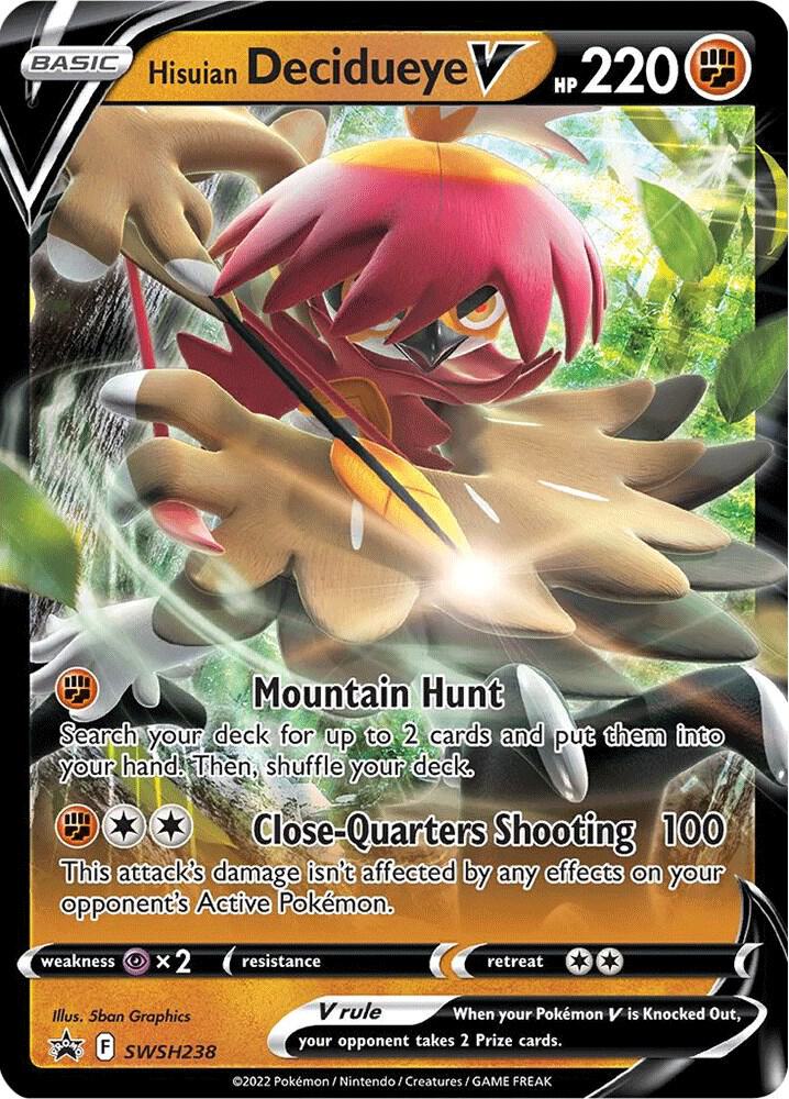 Pokemon Sword & Shield Promo Hisuian Decidueye V SWSH238 Holo Card