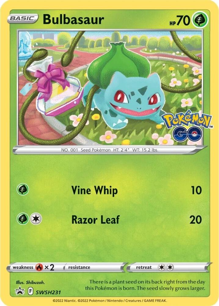 Pokemon Sword & Shield Promo Bulbasaur SWSH231 Holo Card