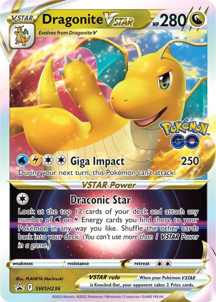 Pokemon Sword & Shield Promo Dragonite VSTAR SWSH236 Holo Card