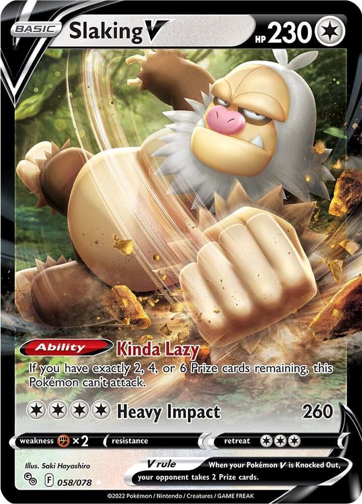 Pokemon Pokemon Go Slaking V 058/078 Ultra Rare Holo Card - stylecreep.com