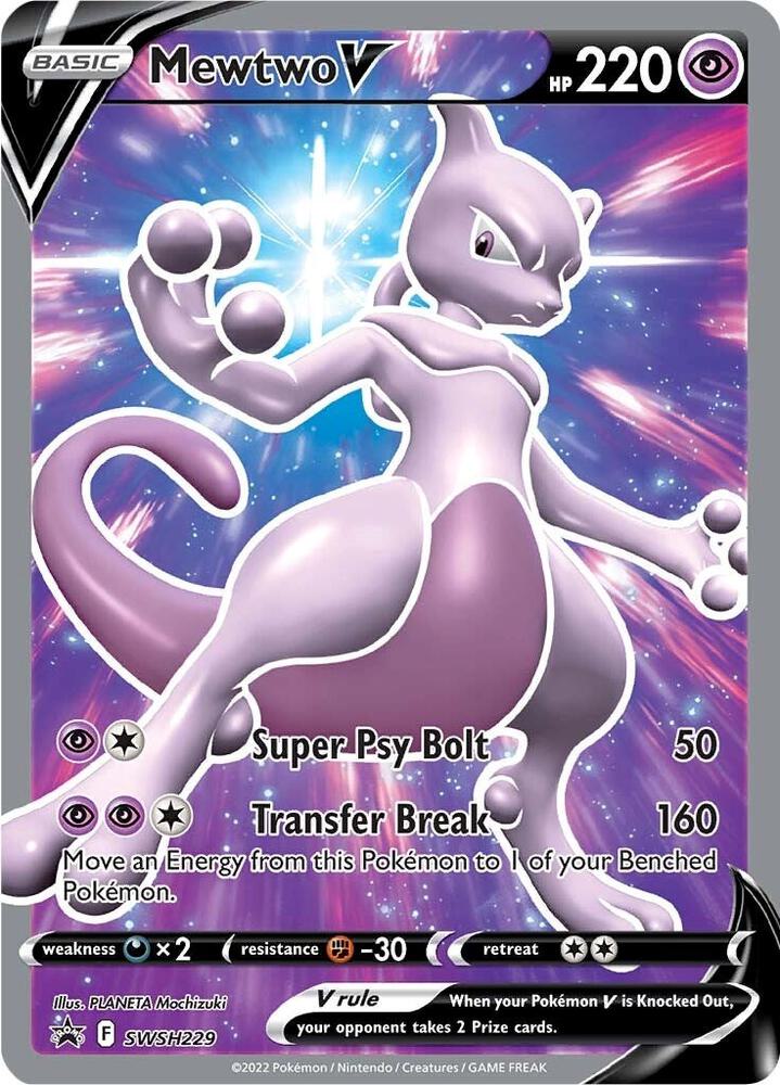 Pokemon Sword & Shield Promo Mewtwo V SWSH229 Holo Card