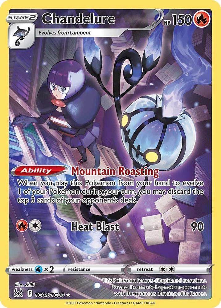 Pokemon Lost Origin Chandelure TG04/TG30 Ultra Rare Holofoil Card