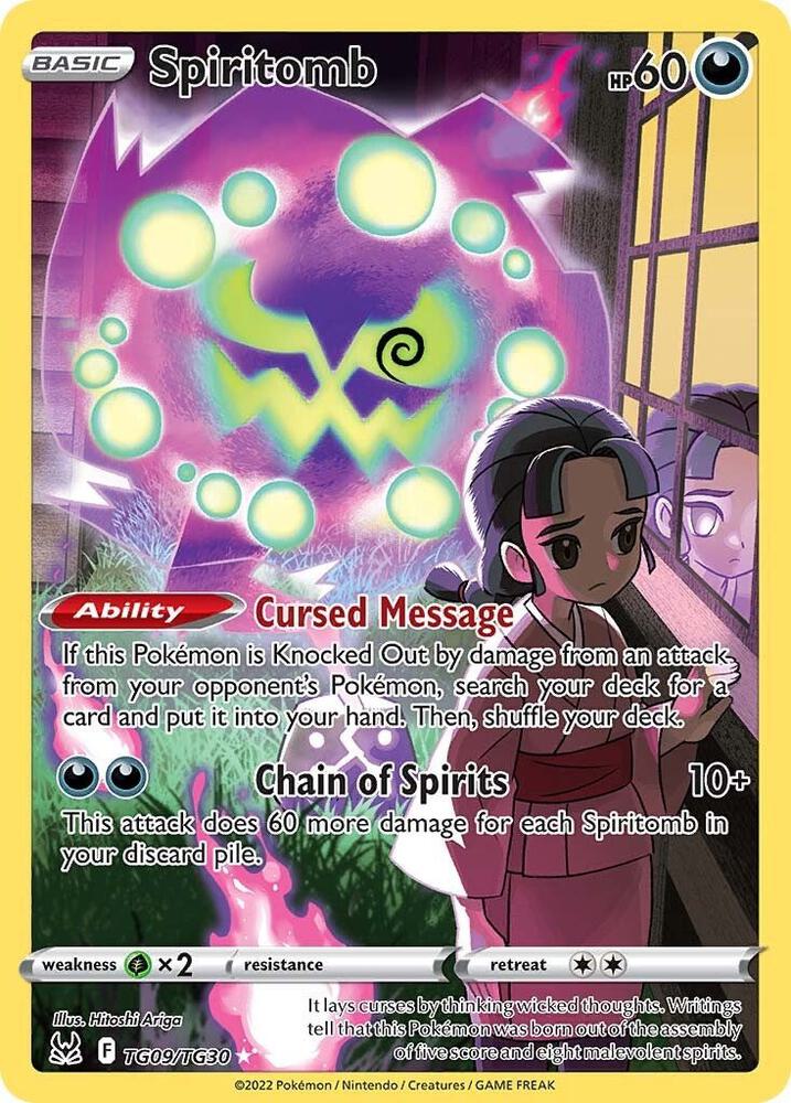 Pokemon Lost Origin Spiritomb TG09/TG30 Ultra Rare Holofoil Card