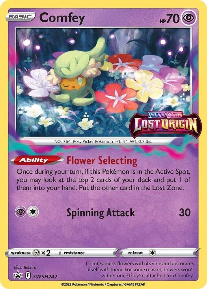 Pokemon Sword & Shield Promo Comfey (Prerelease) SWSH242 Holo Card