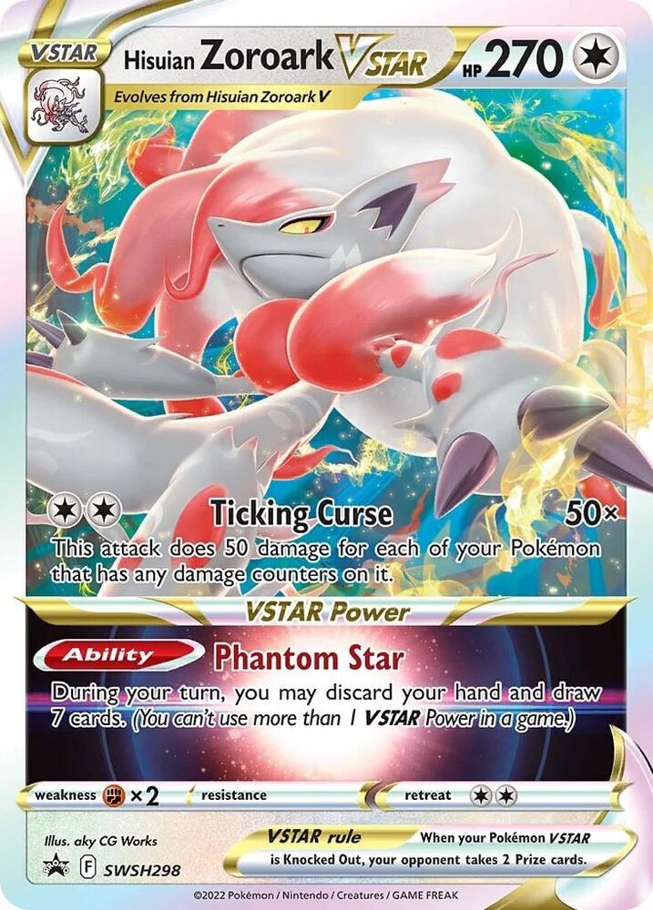 Pokemon Sword & Shield Promo Hisuian Zoroark VSTAR SWSH298 Holo Card