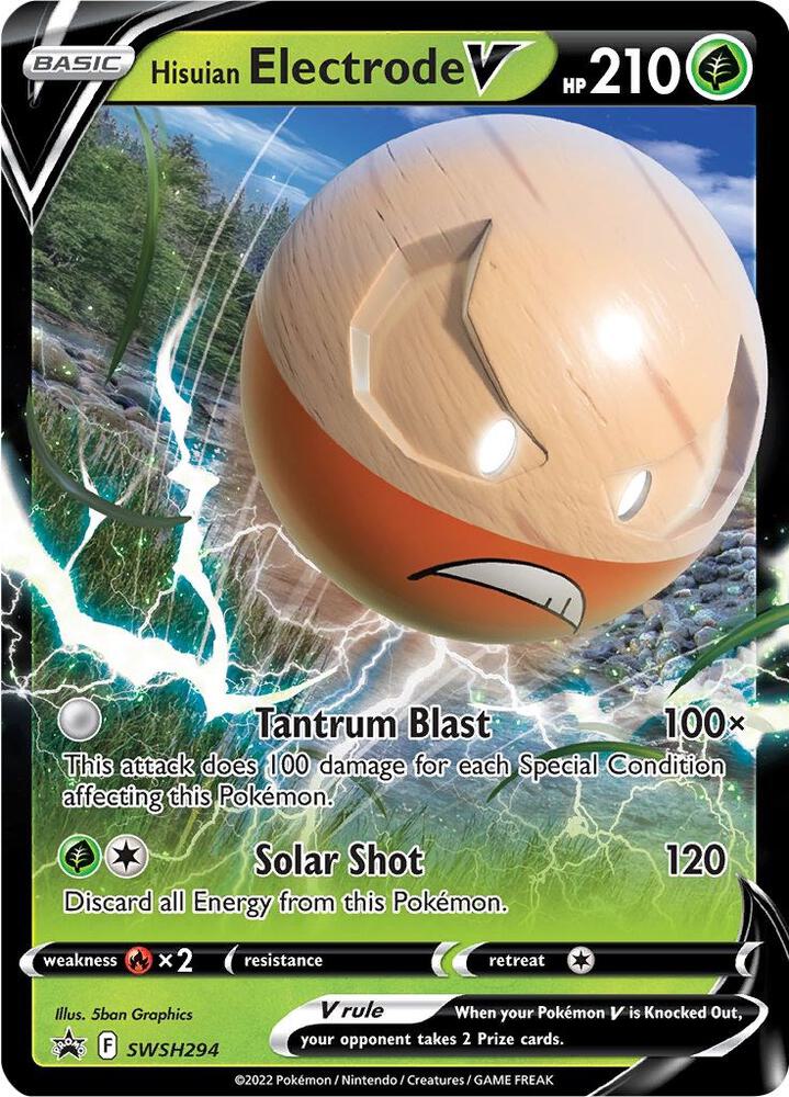 Pokemon Sword & Shield Promo Hisuian Electrode V SWSH294 Holo Card