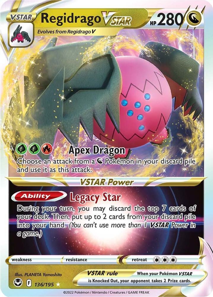 Pokemon Silver Tempest Regidrago VSTAR 136/195 Ultra Rare Holo Card - stylecreep.com