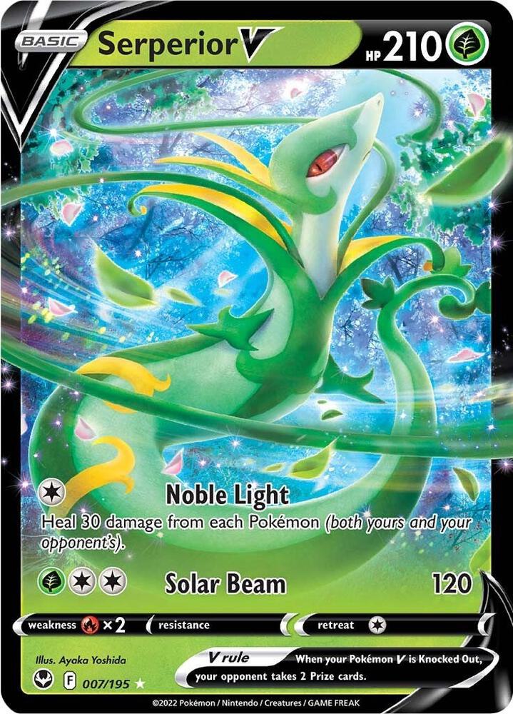 Pokemon Silver Tempest Serperior V 007/195 Ultra Rare Holo Card - stylecreep.com