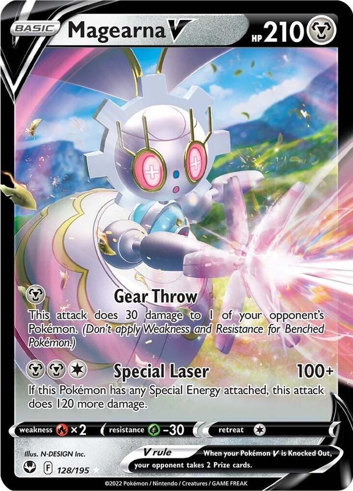 Pokemon Silver Tempest Magearna V 128/195 Ultra Rare Holo Card - stylecreep.com