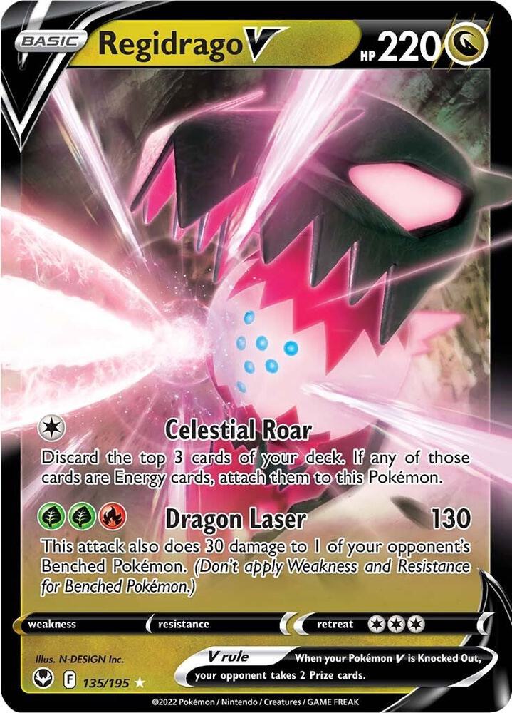 Pokemon Silver Tempest Regidrago V 135/195 Ultra Rare Holo Card - stylecreep.com