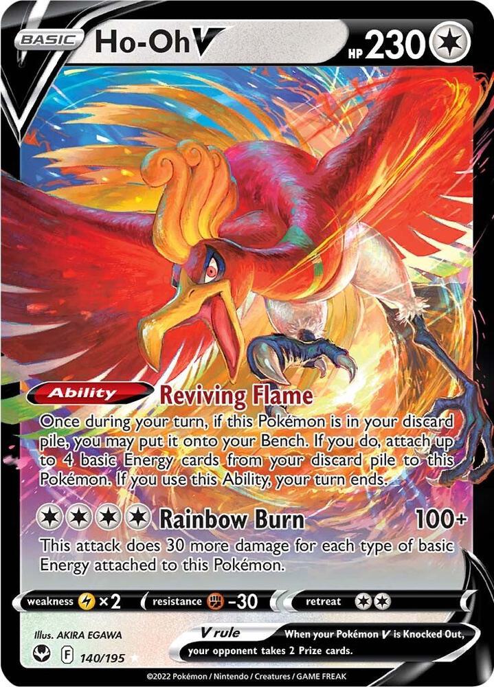 Pokemon Silver Tempest Ho Oh 140/195 Ultra Rare Holo Card - stylecreep.com