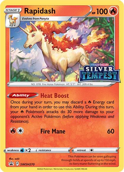 Pokemon Sword & Shield Promo Rapidash (Prerelease) SWSH270 Holo Card