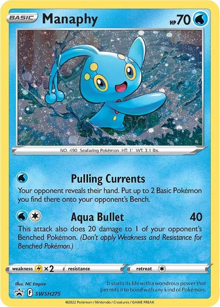 Pokemon Sword & Shield Promo Manaphy SWSH275 Holo Card