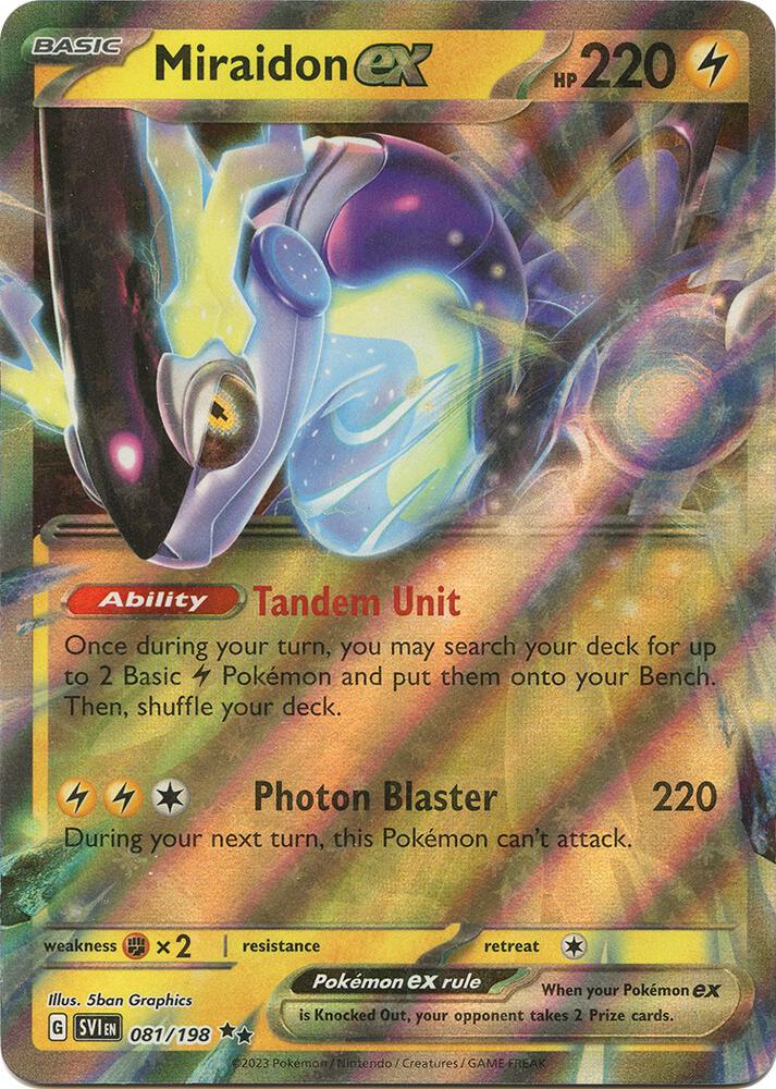 Pokemon Scarlet & Violet Base Set Miraidon ex 081/198 Double Rare Holo Card