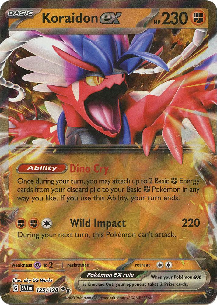 Pokemon Scarlet & Violet Base Set Koraidon ex 125/198 Double Rare Holo Card - stylecreep.com