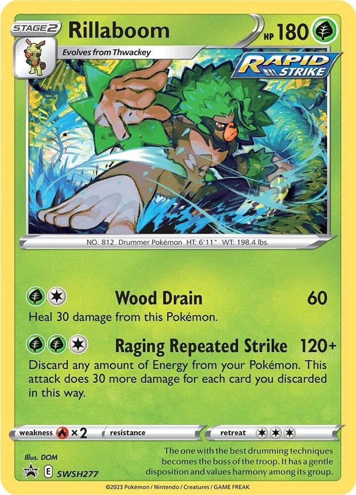 Pokemon Sword & Shield Promo Rillaboom SWSH277 Holo Card