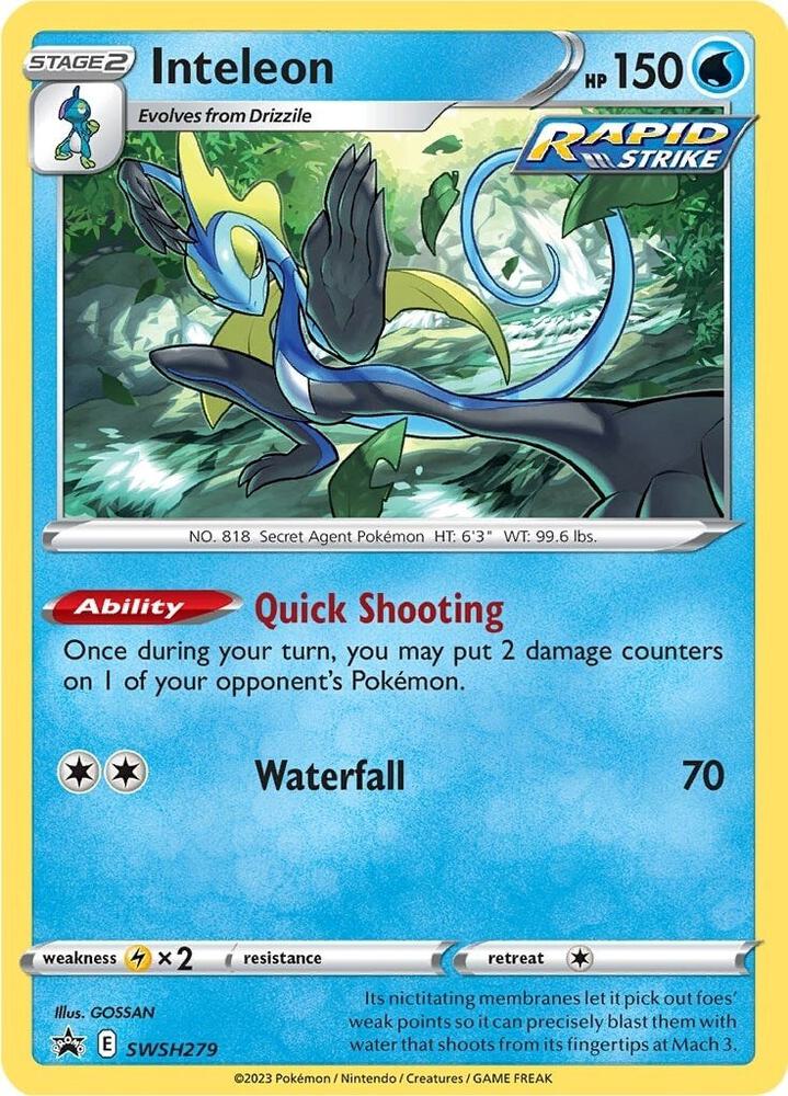 Pokemon Sword & Shield Promo Inteleon SWSH279 Holo Card