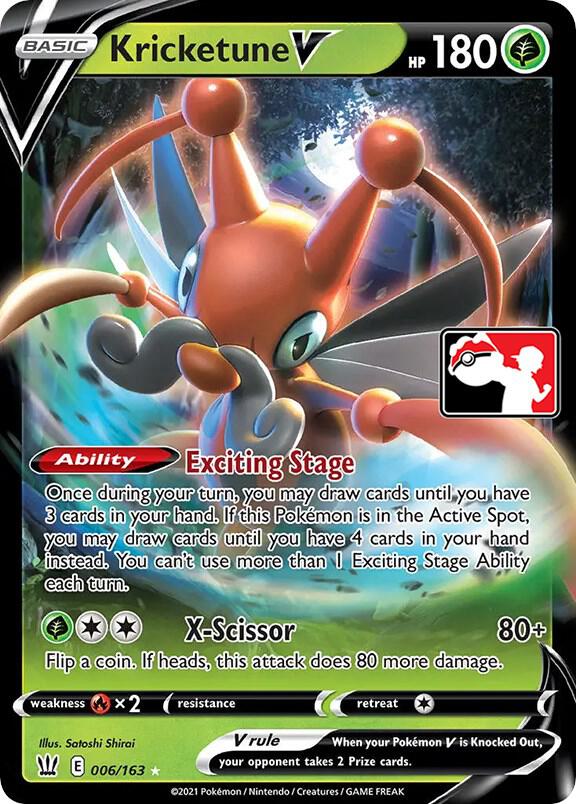 Pokemon Prize Pack Series Kricketune V 006/163 Ultra Rare Holofoil Card