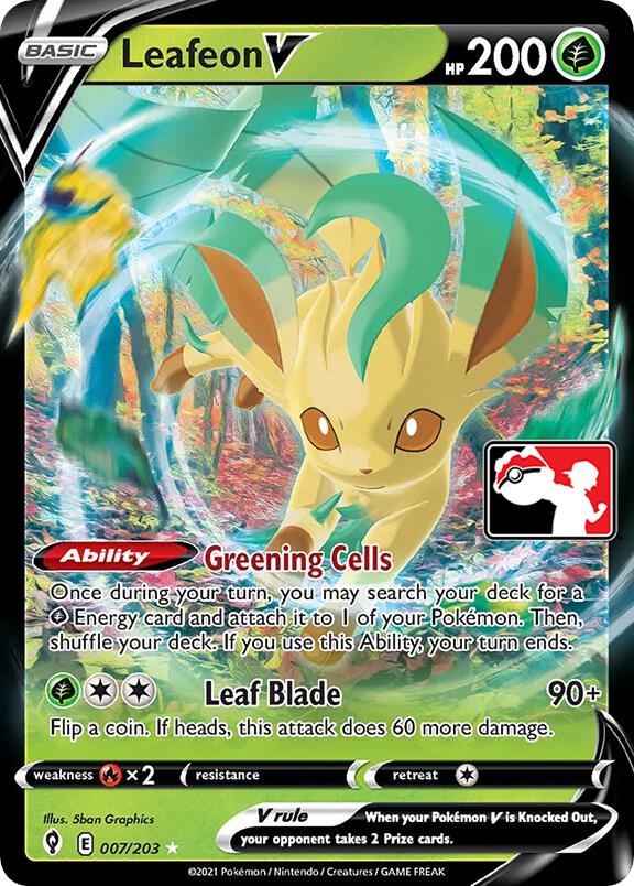 Pokemon Prize Pack Series Leafeon V 007/203 Ultra Rare Holofoil Card