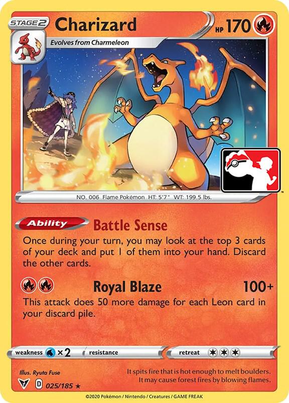 Pokemon Prize Pack Series Charizard 025/185 Rare Card - stylecreep.com