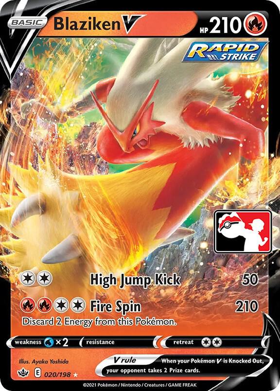 Pokemon Prize Pack Series Blaziken V 020/198 Ultra Rare Holofoil Card