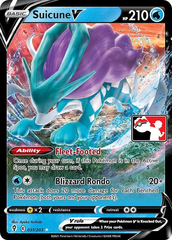 Pokemon Prize Pack Series Suicune V 031/203 Ultra Rare Holofoil Card