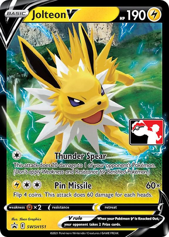 Pokemon Prize Pack Series Jolteon V SWSH151 Promo Holofoil Card