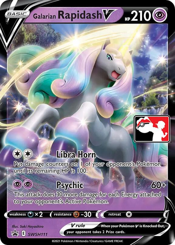 Pokemon Prize Pack Series Galarian Rapidash V SWSH111 Promo Holofoil Card - stylecreep.com