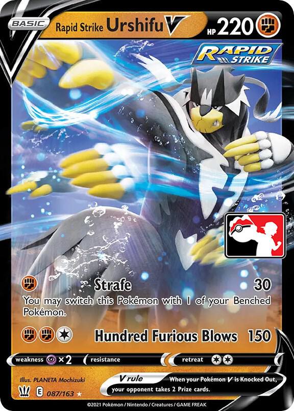 Pokemon Prize Pack Series Rapid Strike Urshifu V 087/163 Ultra Rare Holofoil Card