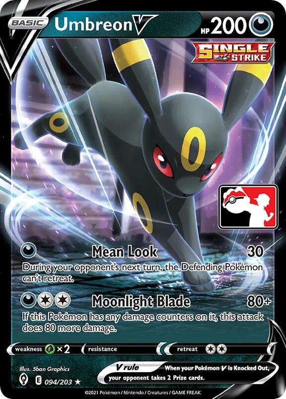 Pokemon Prize Pack Series Umbreon V 094/203 Ultra Rare Holofoil Card