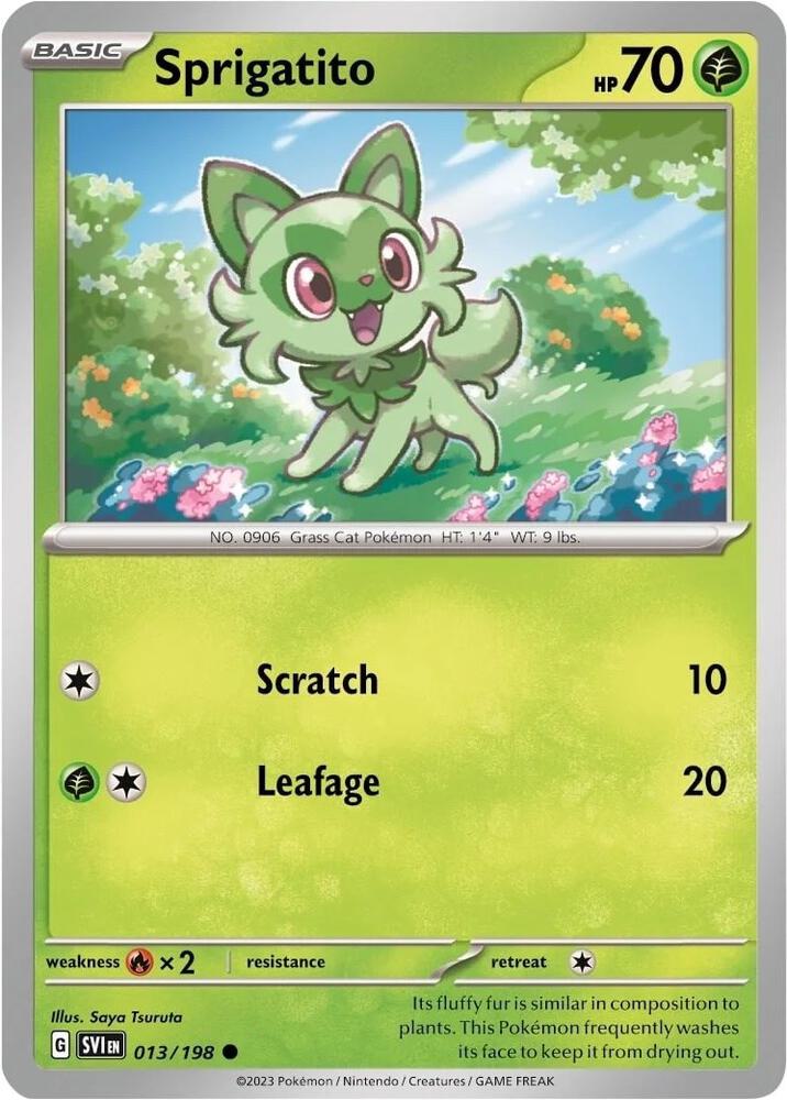 Pokemon Scarlet & Violet Promo Sprigatito (Mirage Holo) 013/198 Holo Card