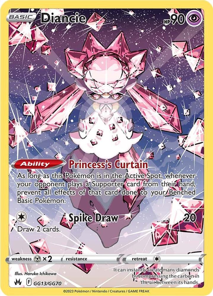 Pokemon Crown Zenith Diancie GG13/GG70 Holo Rare Holofoil Card