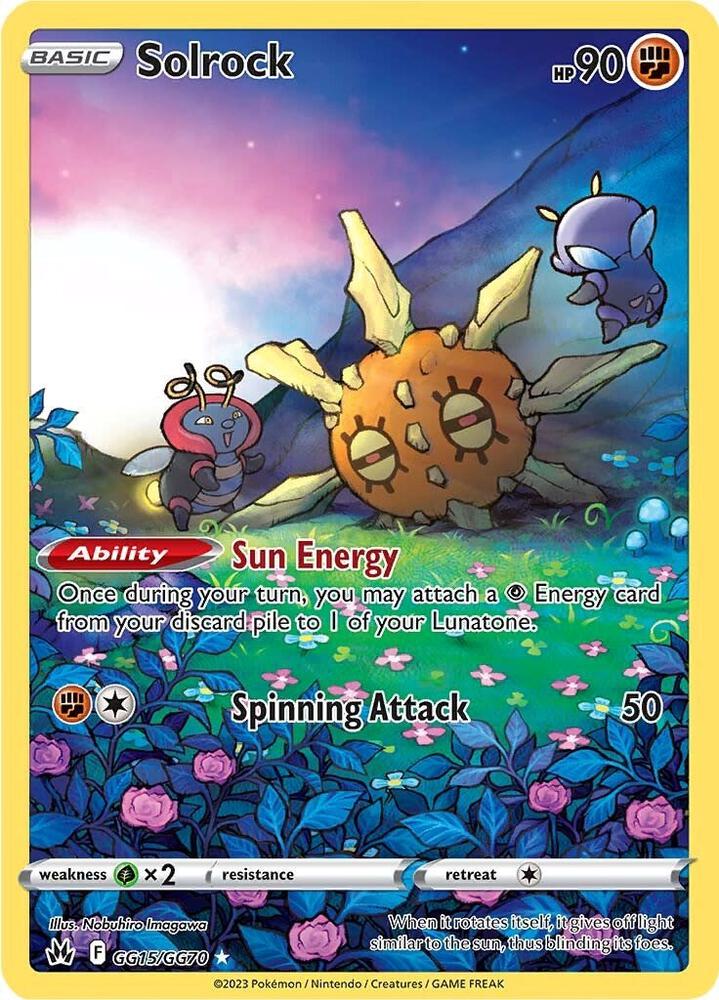 Pokemon Crown Zenith Solrock GG15/GG70 Holo Rare Holofoil Card