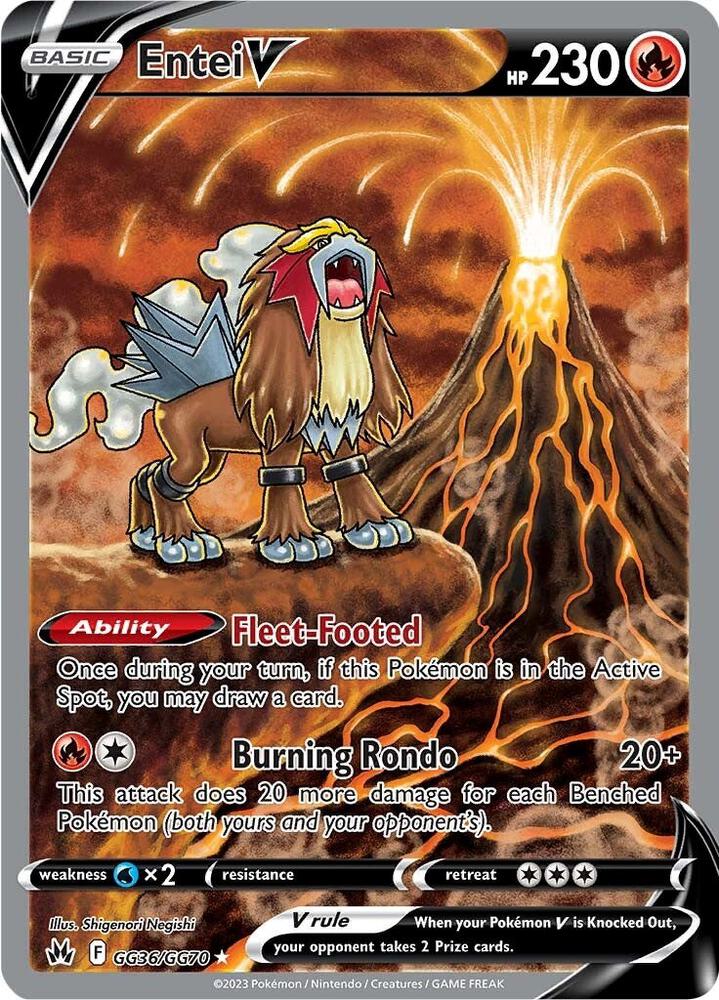 Pokemon Crown Zenith Entei V GG36/GG70 Ultra Rare Holofoil Card