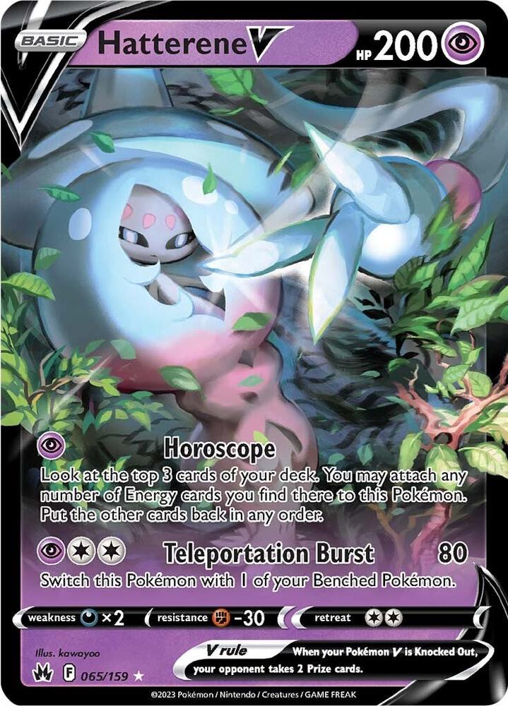 Pokemon Crown Zenith Hatterene V 065/159 Ultra Rare Holo Card - stylecreep.com