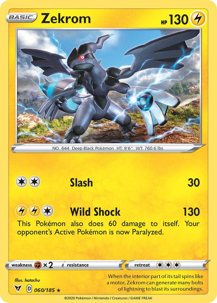 Pokemon Sword & Shield Promo Zekrom (Cosmos Holo) 060/185 Holo Card