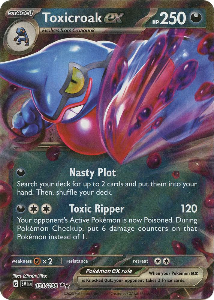 Pokemon Scarlet & Violet Base Set Toxicroak ex 131/198 Double Rare Holo Card