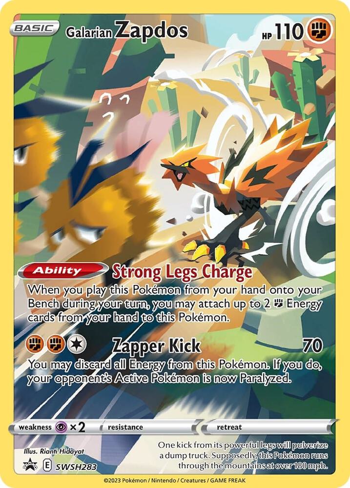 Pokemon Sword & Shield Promo Galarian Zapdos SWSH283 Promo Holofoil Card