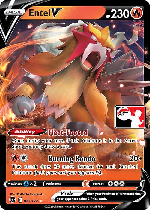 Pokemon Prize Pack Series Entei V 022/172 Ultra Rare Holofoil Card - stylecreep.com