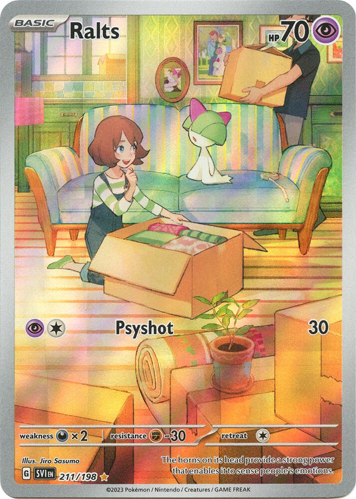 Pokemon Scarlet & Violet Ralts 211/198 Illustration Rare Holofoil Card