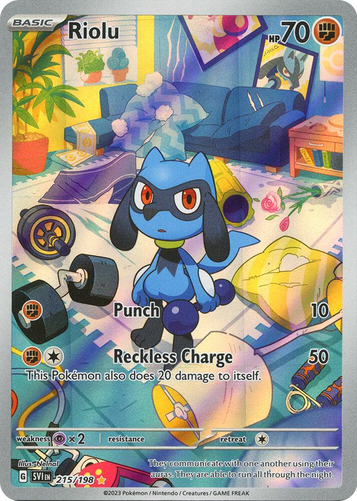 Pokemon Scarlet & Violet Riolu 215/198 Illustration Rare Holofoil Card