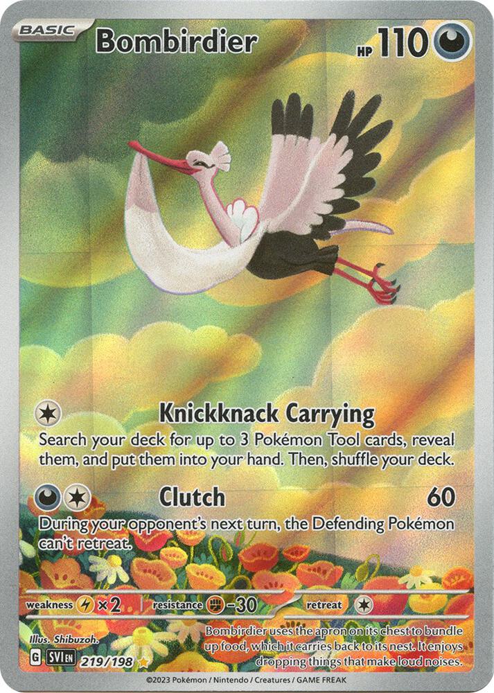 Pokemon Scarlet & Violet Bombirdier 219/198 Illustration Rare Holofoil Card