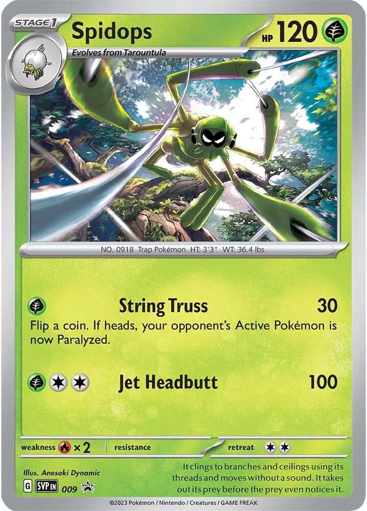 Pokemon Scarlet & Violet Promo Spidops 009 Holo Card