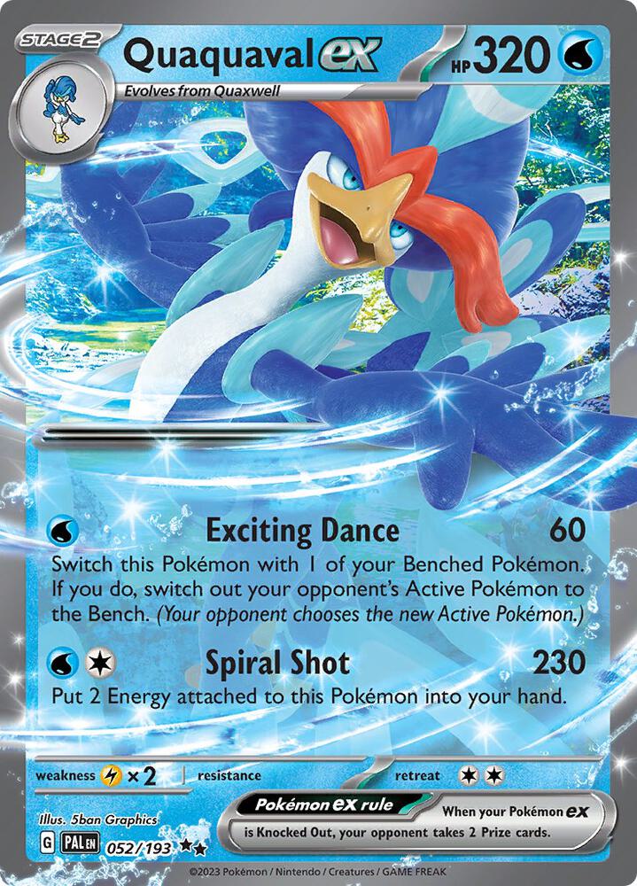 Pokemon Paldea Evolved Quaquaval ex 052/193 Double Rare Holo Card - stylecreep.com