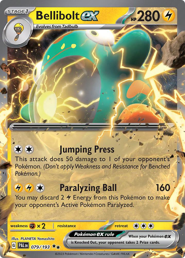 Pokemon Paldea Evolved Bellibolt ex 079/193 Double Rare Holo Card - stylecreep.com